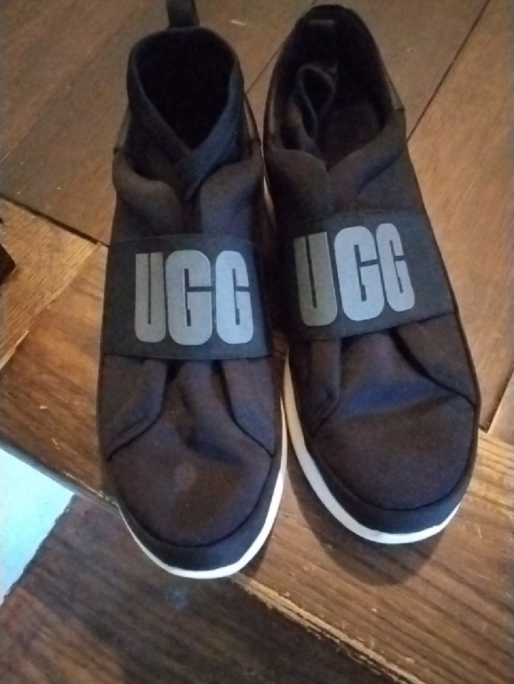 UGG Black Slip-On Sneakers with Logo Strap